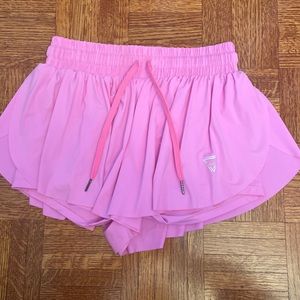 pink flowy shorts